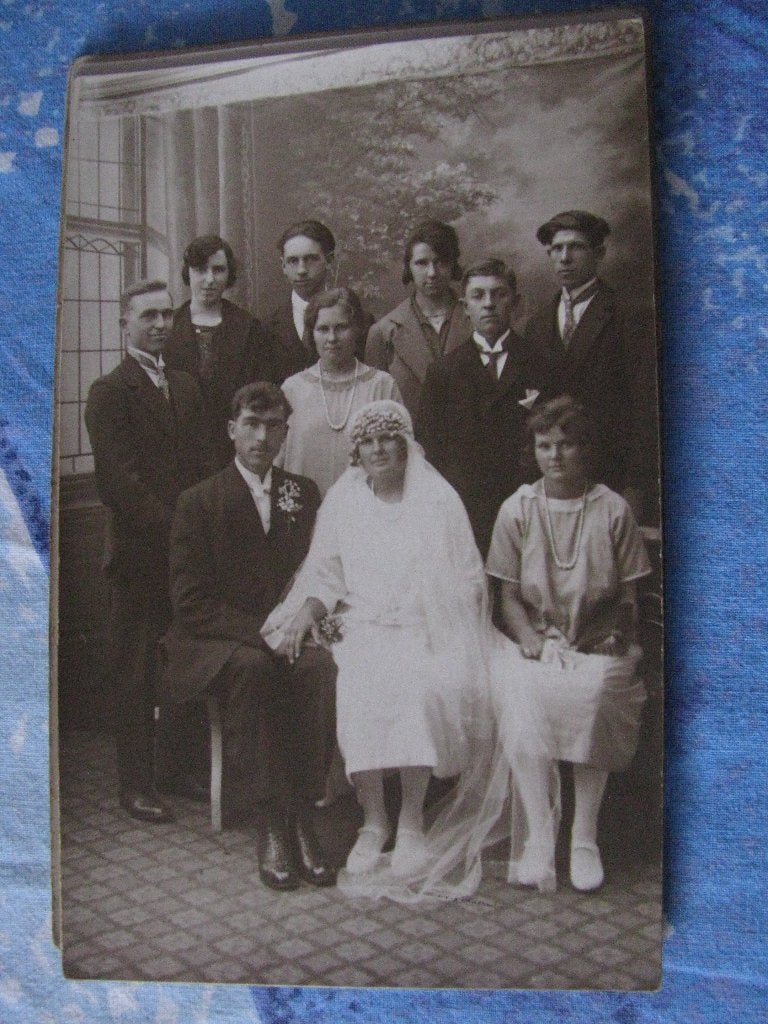 Vintage bruidspaar bruiloft huwelijk foto 7, Foto, Ophalen of Verzenden, Zo goed als nieuw, Voor 1940