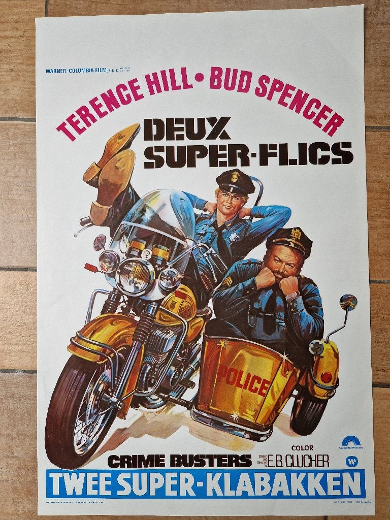 filmaffiche Terence Hill Crime Busters 1977 filmposter, Collections, Enlèvement ou Envoi, Rectangulaire vertical, A1 jusqu'à A3
