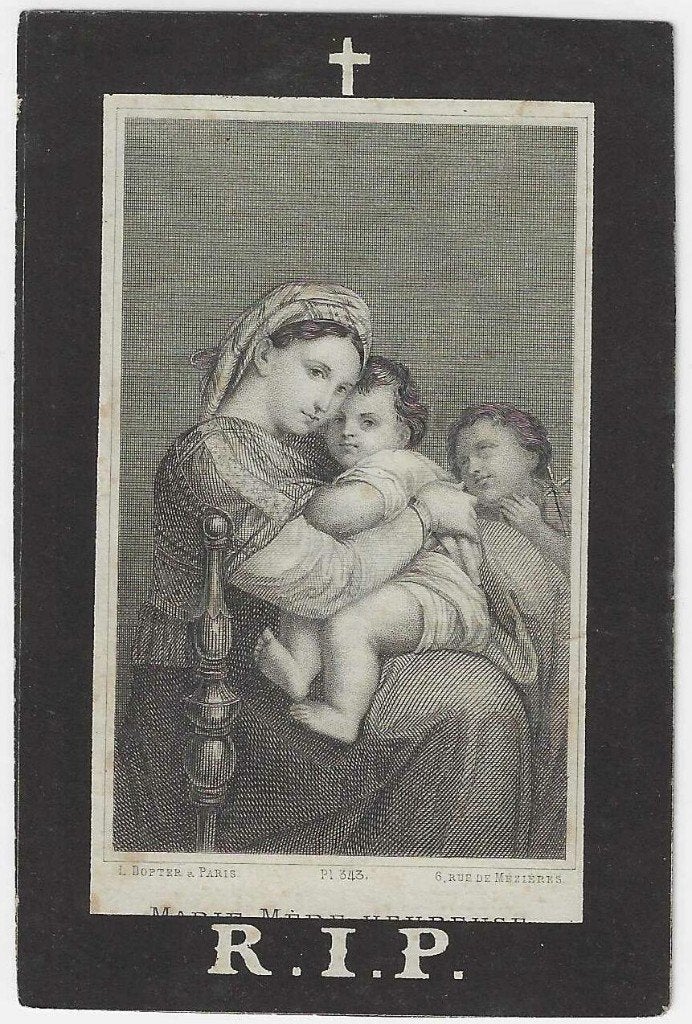 Adrianus Oudens, Eindhoven 1791 - Anvers 1878, Enlèvement ou Envoi, Image pieuse