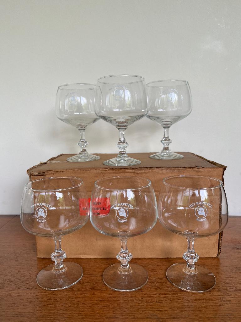 6 Het Kapittel Watou bierglazen, Verzamelen, Biermerken, Ophalen of Verzenden, Nieuw, Glas of Glazen, Overige merken