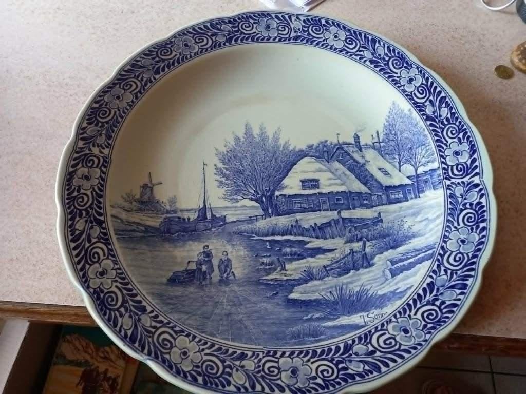 delfts blauw sierbord, Antiek en Kunst, Ophalen