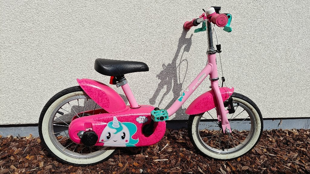 Vélo pour enfants BTWIN Unicorn 14 pouces, Frein sur jante, Stabilisateurs, B-TWIN, Comme neuf