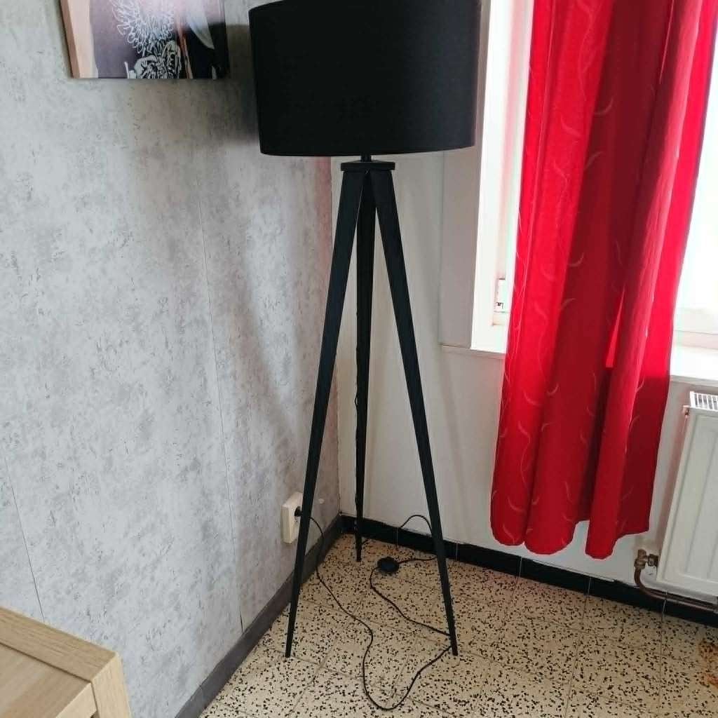 lampe metal noir 1m53 cm, Enlèvement, Comme neuf, Tissus, 150 à 200 cm