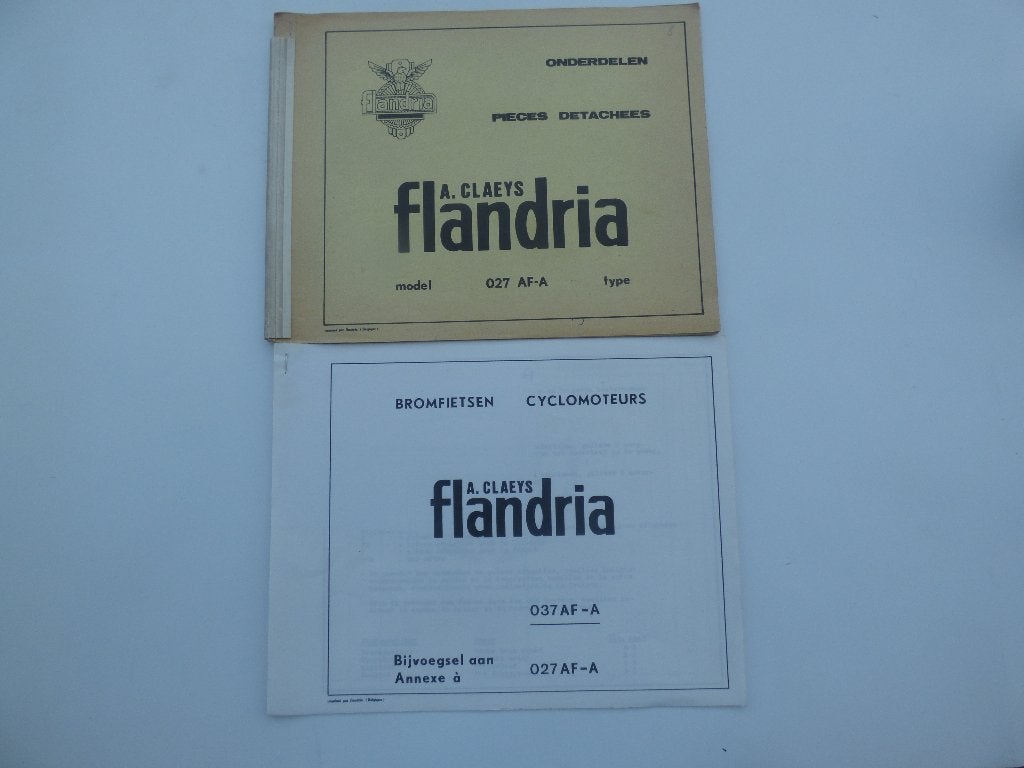 FLANDRIA ONDERDELENLIJST MODEL 027 AF-A en BIJVOEGSEL, Ophalen of Verzenden, Gebruikt