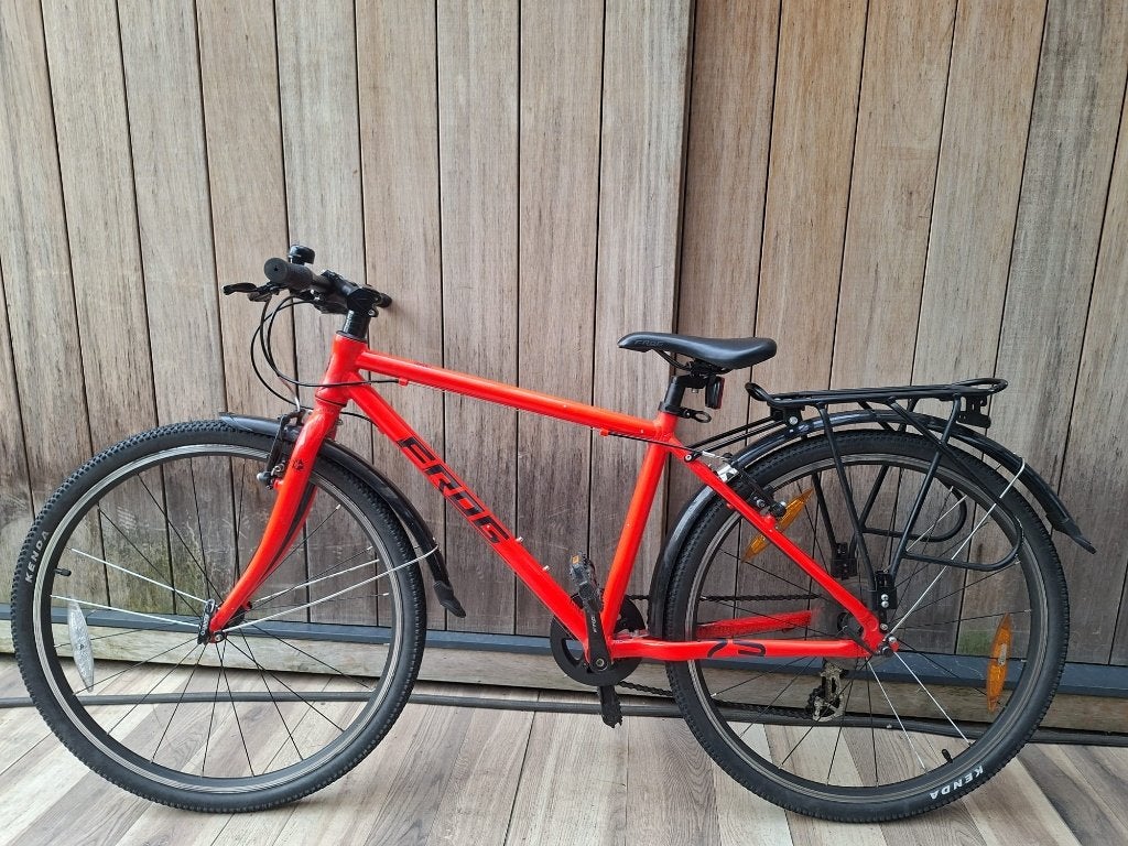 Frog 73 mountain bike - Neon Red 26'' (2024), Fietsen en Brommers, Gebruikt, Frog Bikes, Velgrem, Versnellingen