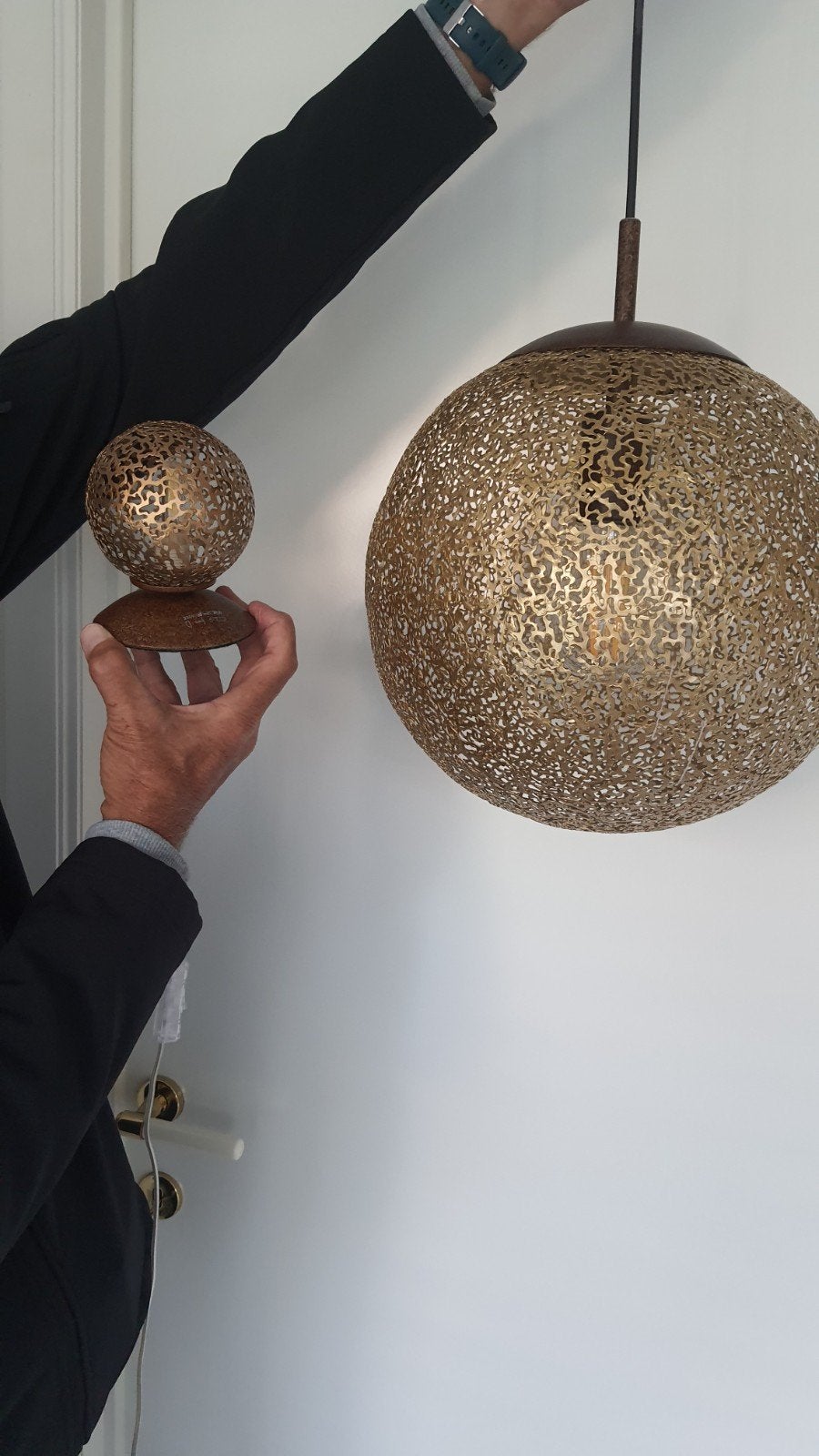 lampe suspendue et lampe de chevet., Maison & Meubles, Enlèvement, Comme neuf, Métal