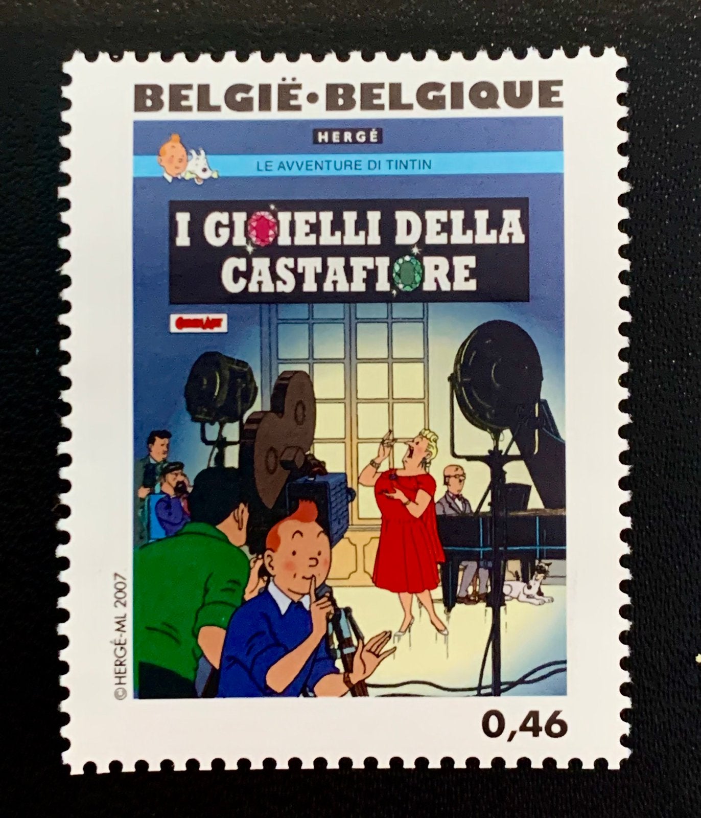 Timbre italien Tintin Bijoux de la Castafiore, Enlèvement, Non oblitéré