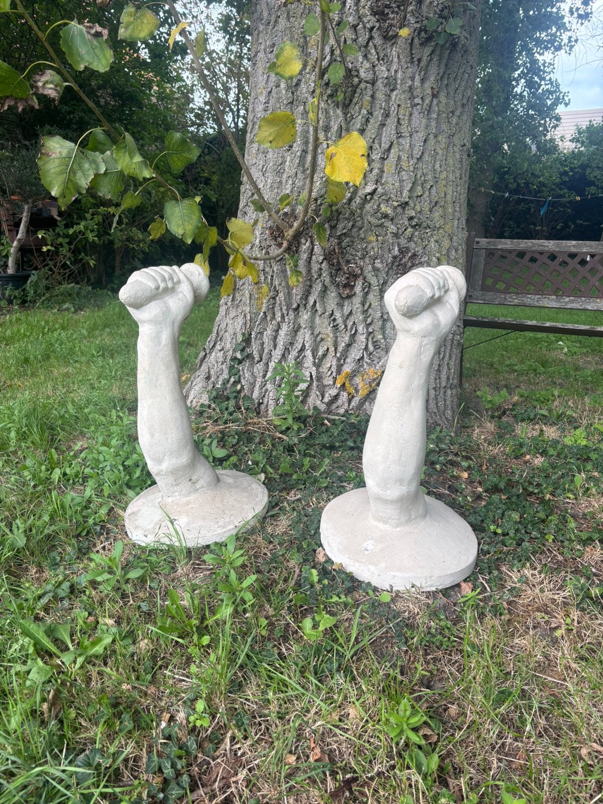 Set van 2 unieke kalken wandsculpturen, Ophalen, Zo goed als nieuw