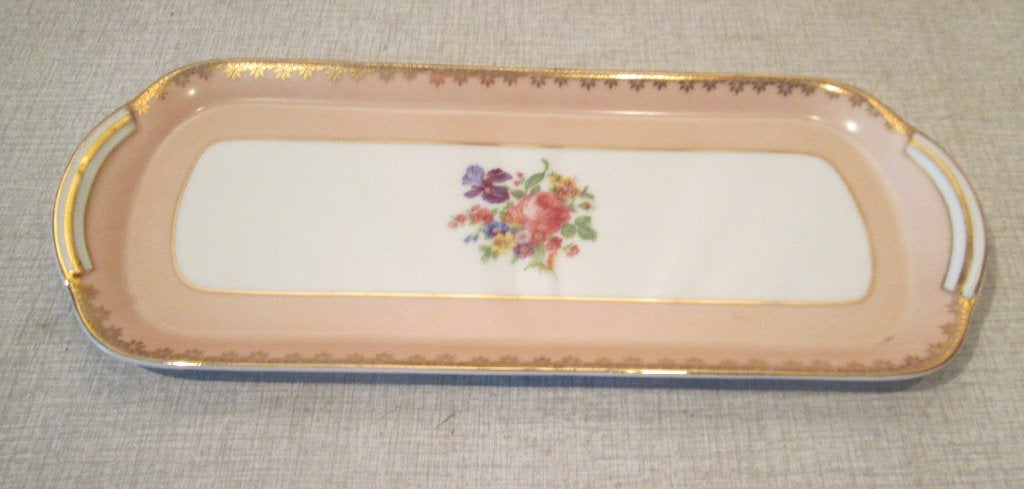 Plat à praliné ancien en porcelaine - Limoges - 37x15, Enlèvement ou Envoi