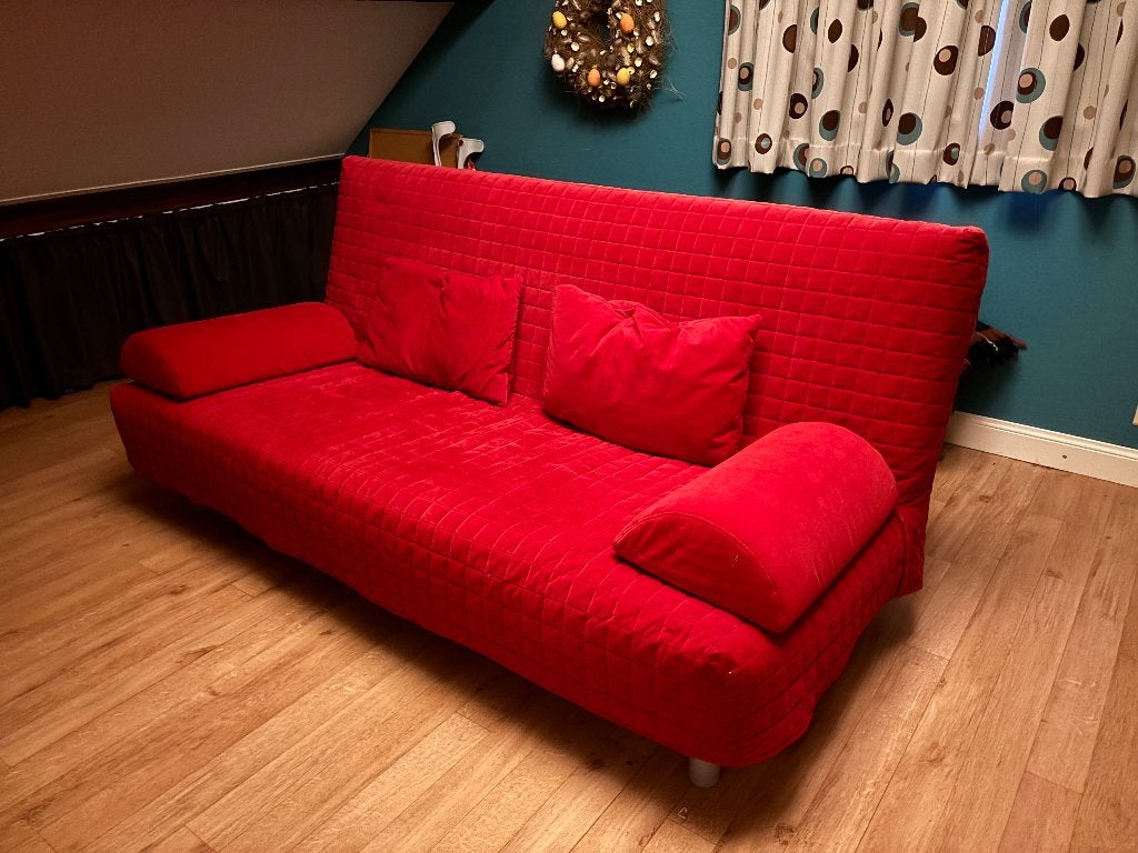Rode IKEA 3-zit/logeerbed “Beddinge”, Rouge, Queen size, 140 cm, Enlèvement