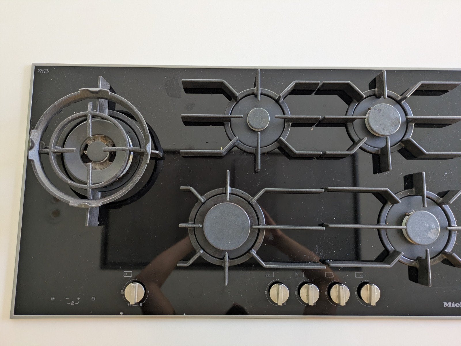 Miele gaskookplaat 942x526mm - 5 Pits - opbouw, Elektronische apparatuur, Ophalen, Zo goed als nieuw, Gas, 5 kookzones of meer