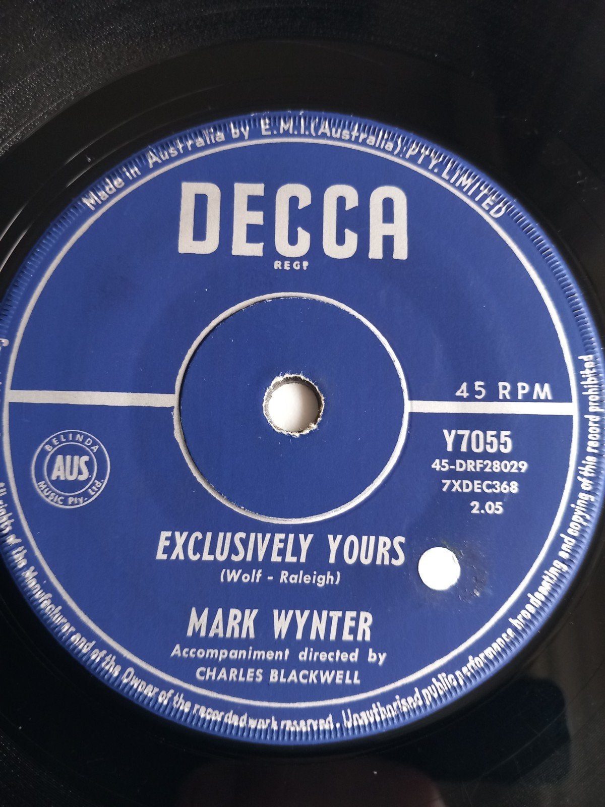 MARK WYNTER. EXCLUSIVELY YOURS. 60S OLDIES AUSTRALIA 45T, Ophalen of Verzenden