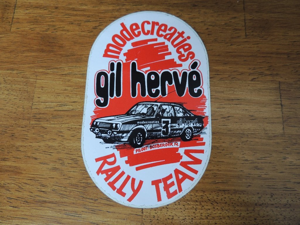 Ford escort rally team Gil Hervé sticker, Collections, Enlèvement ou Envoi, Comme neuf, Voiture ou Moto