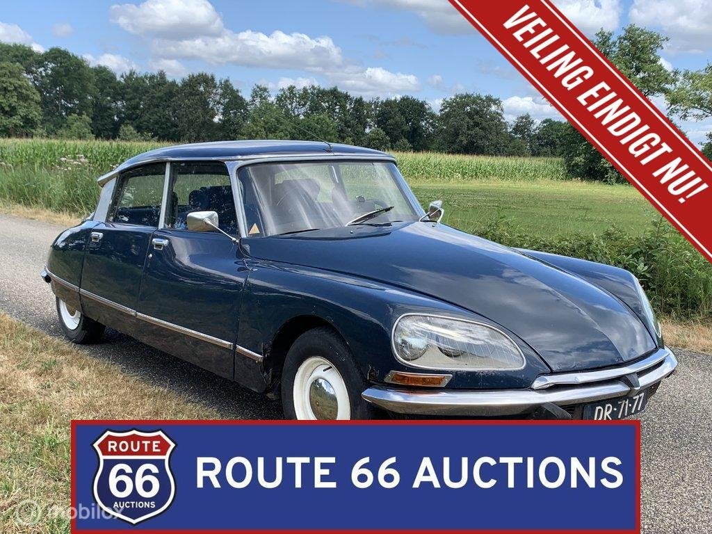 Citroën D Super | 1971 | Route 66 Auctions, Auto's, Oldtimers, Citroën, Zwart, Bedrijf, Handgeschakeld