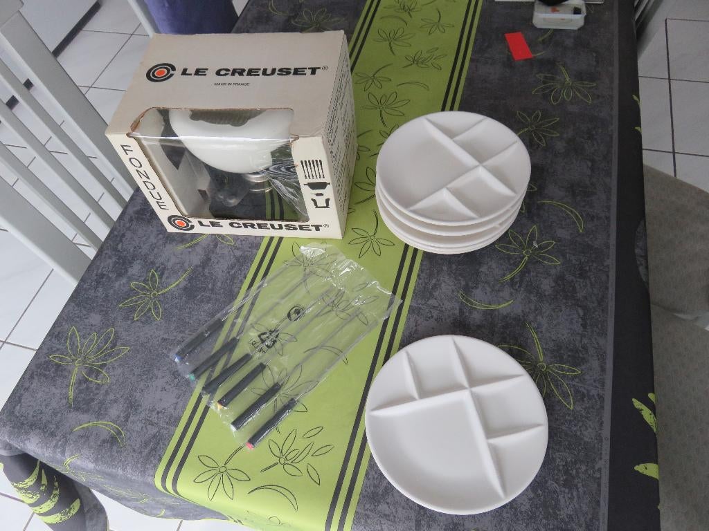 Fondue set Le Creuset vintage, Huis en Inrichting, Ophalen, Gietijzer