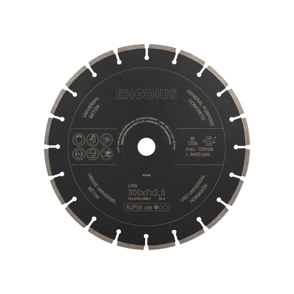 Diamantzaagblad 300x7x2,5x25.4, Envoi