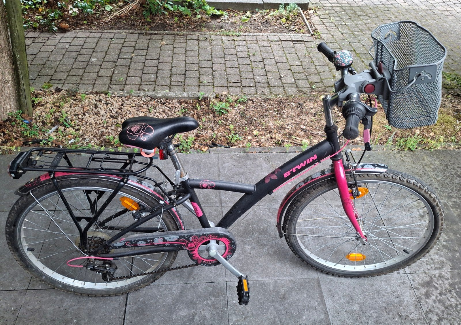 B'TWIN POPLY meisjesfiets 24 inch, Fietsen en Brommers, Ophalen, Gebruikt, 24 inch, Handrem