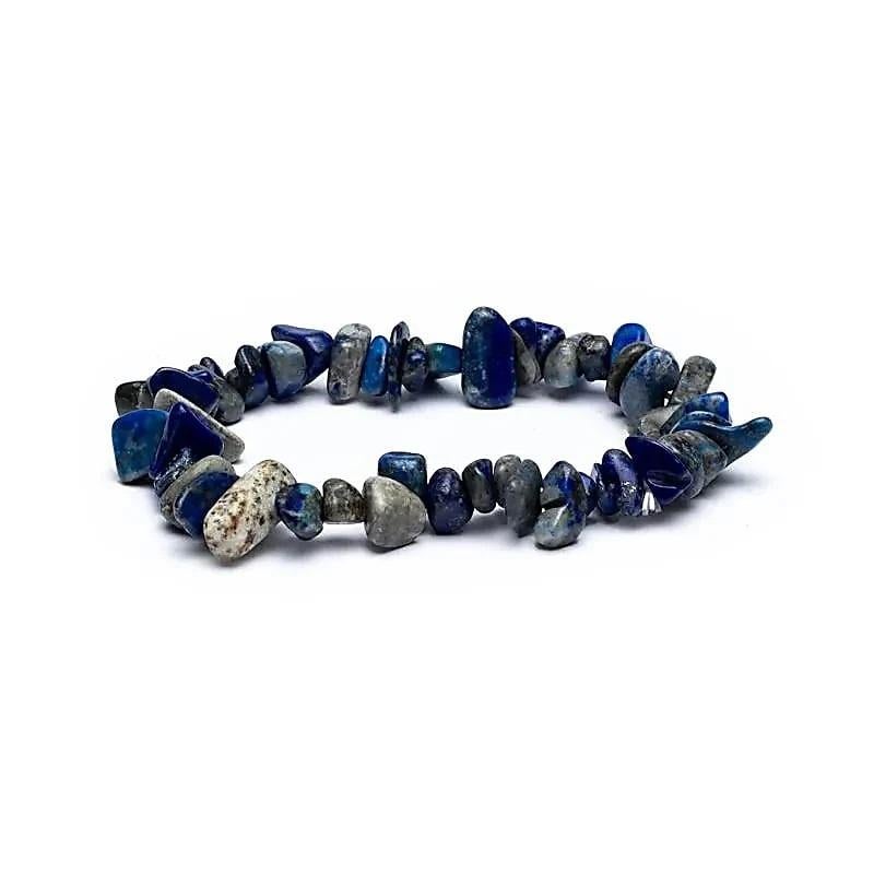 Armband lapis lazuli chips elastisch spiritueel, Verzenden, Nieuw, Overige materialen, Met edelsteen