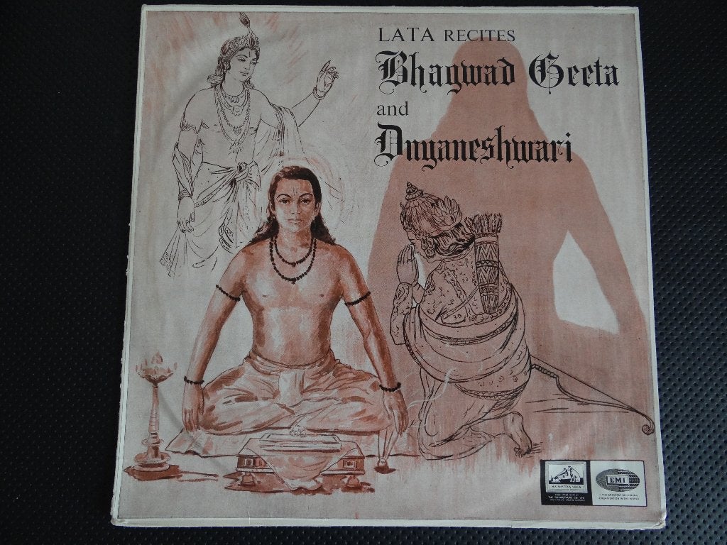 LP Lata Mangeshkar: Srimad Bhagwad Geeta.Inde,Yoga., Pressage original, Enlèvement ou Envoi, Indien, Utilisé