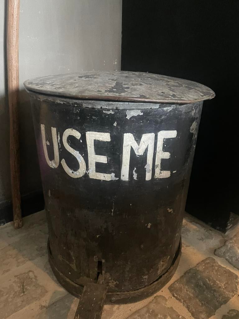 Poubelle en fonte Brocante avec pédale, Enlèvement ou Envoi