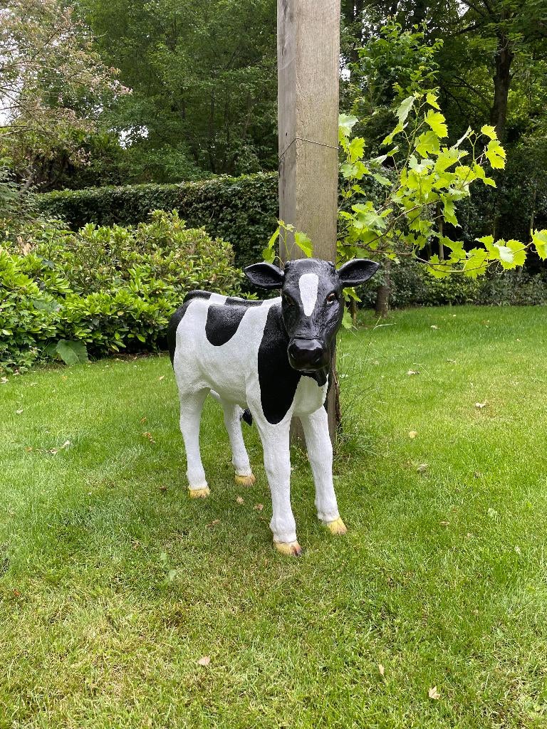 Kalf, koe, boerderij, gazon, tuin, boerderij, 90 cm, Tuin en Terras, Tuinbeelden, Nieuw, Dierenbeeld, Kunststof, Ophalen