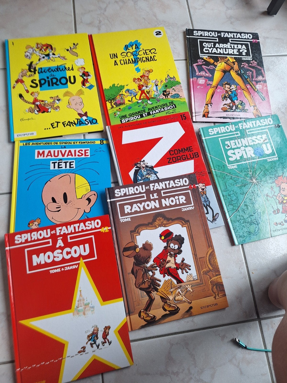 Lot de 8 Bd Spirou et Fantasio 1,2,8,15,35,38,42,44 pour 32€, Plusieurs BD, Enlèvement, Utilisé