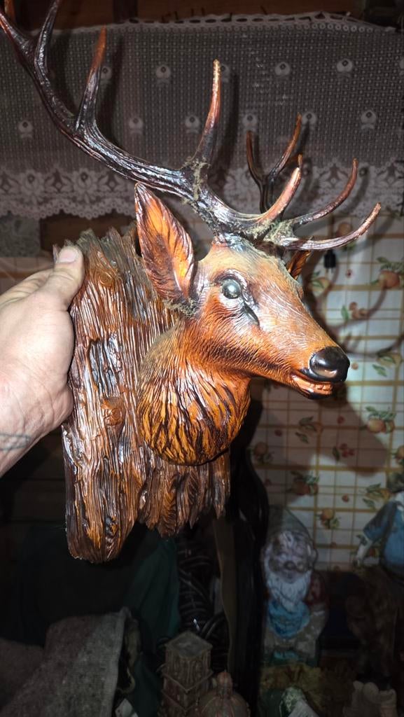 ERREF, décoration murale en forme de cerf, Moins de 50 cm, Comme neuf, Enlèvement, Création originale