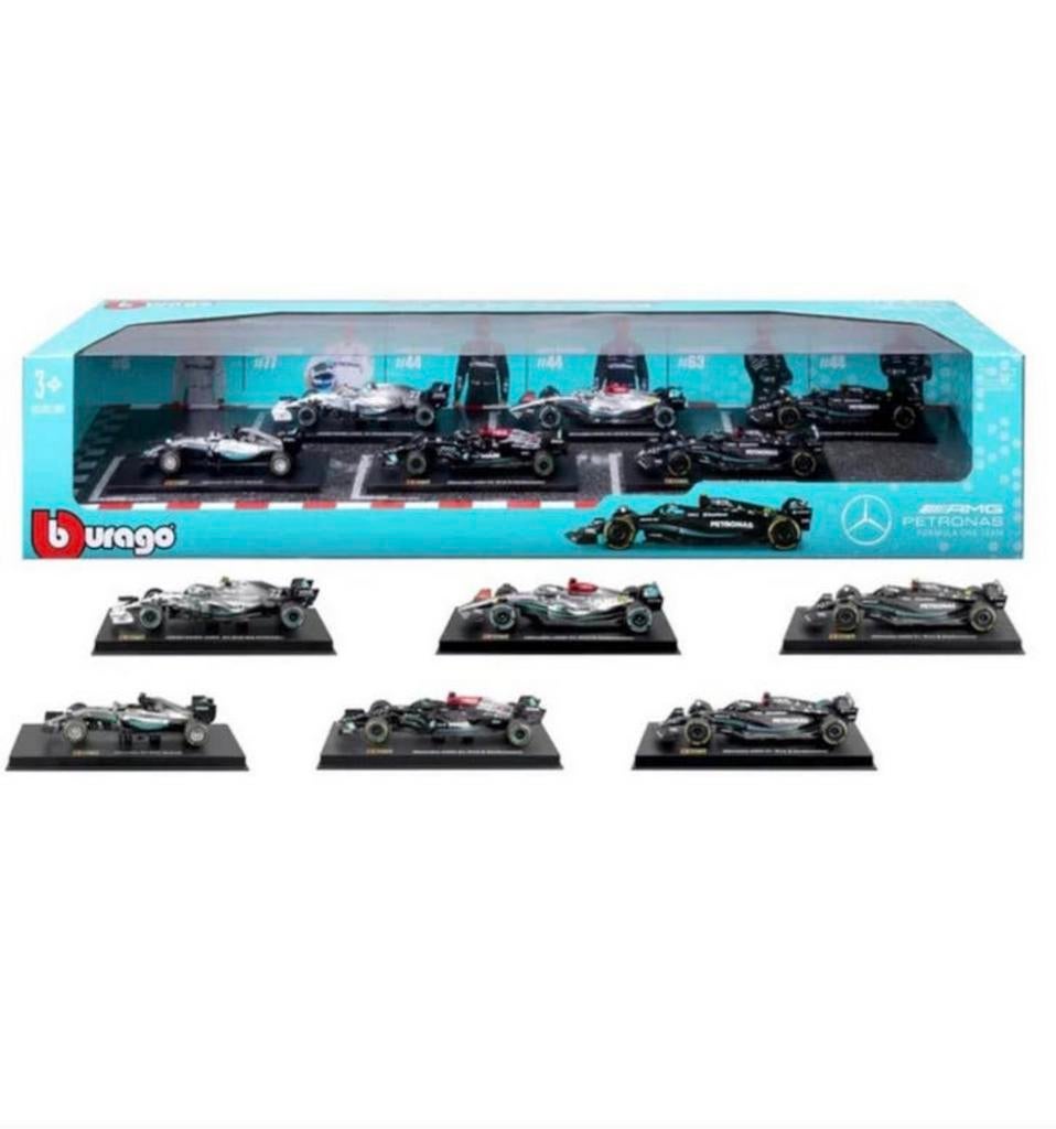 Bburago 1:43 6 Model-Autos ! Mercedes-AMG Petronas Formule 1, Verzamelen, Ophalen of Verzenden, Nieuw, Formule 1