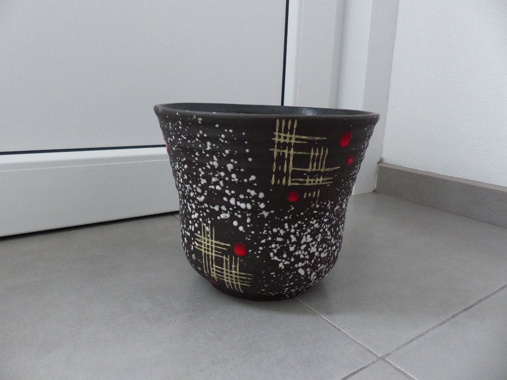 Vase vintage en céramique avec imprimé japonais, Enlèvement ou Envoi