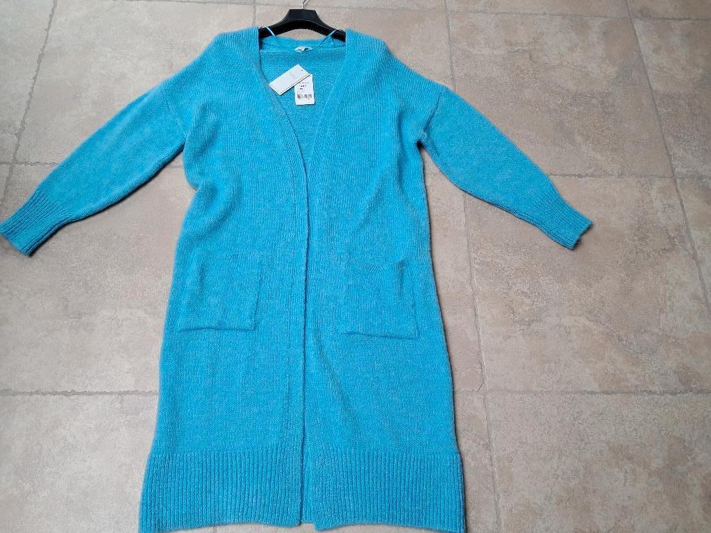 Nieuwe superlange blauwe gilet mt Medium (zie foto's), Neuf, Taille 38/40 (M), Enlèvement ou Envoi, Bel & Bo
