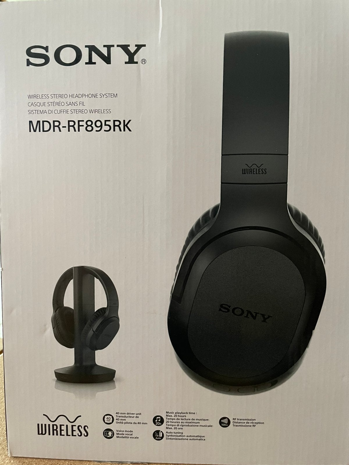 Sony MDR-RF895RK koptelefoon, Ophalen, Draadloos opladen, Overige typen, Nieuw