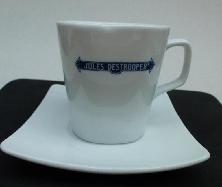 Jules Destrooper wafeltjes 1 kopje en 1 schoteltje, Ophalen of Verzenden, Zo goed als nieuw, Gebruiksvoorwerp