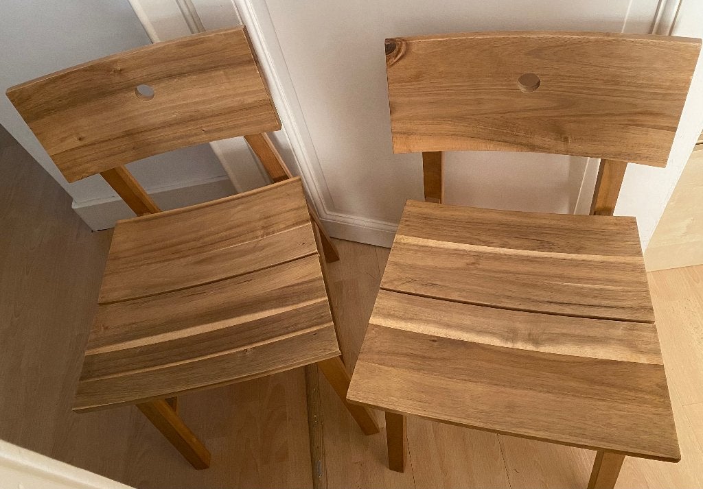 2 chaises en bois plein, Design, Enlèvement, Utilisé, Bois