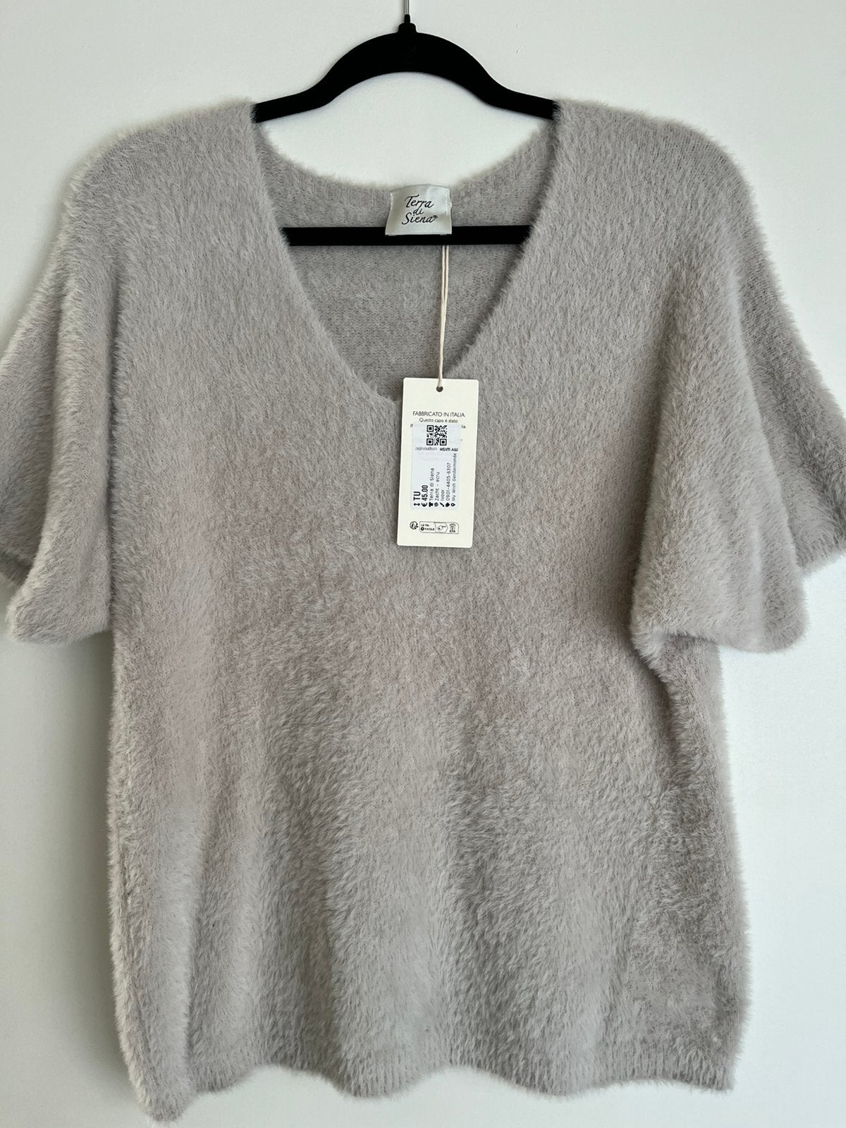 Zachte dames trui met korte mouwen, Ophalen of Verzenden, Nieuw, Beige, Korte mouw