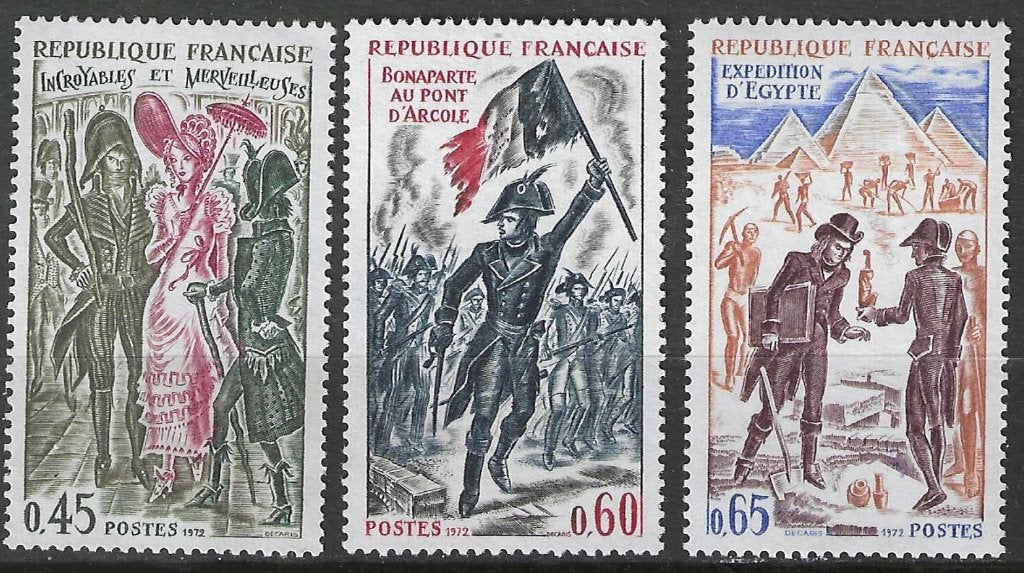 Frankrijk 1972 - Yvert 1729-1731 - Franse Geschiedenis (PF), Verzenden, Postfris