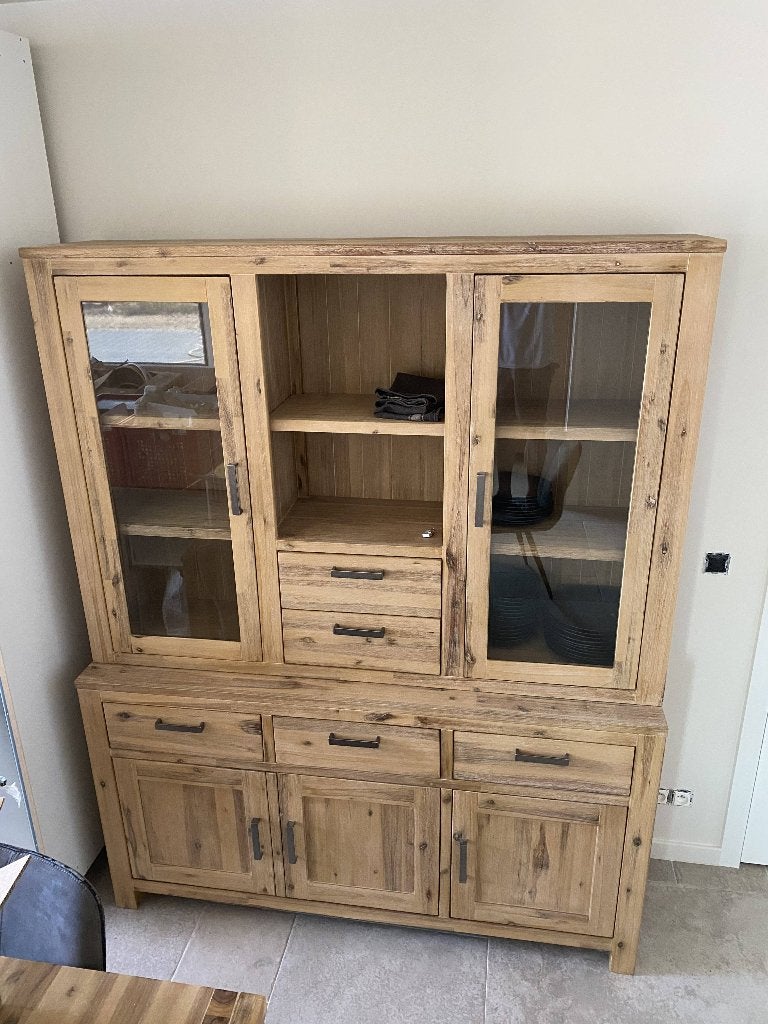 Buffetkast Acacia massief hout (160x45x200), Ophalen, Landelijk rustiek, 200 cm of meer, 150 tot 200 cm