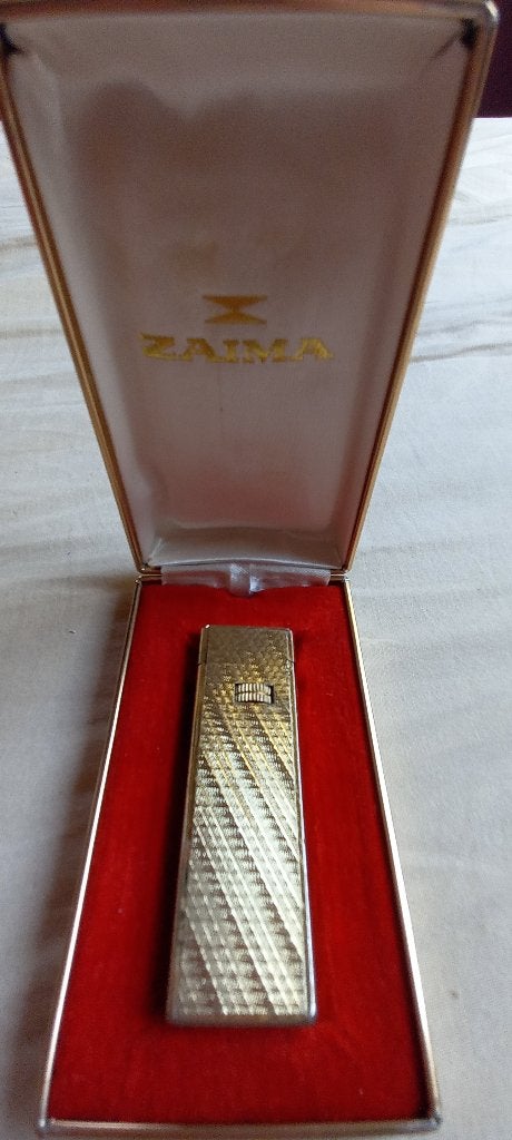 vintage  gouden metalen aansteker merk ZAIMA, Enlèvement, Briquet