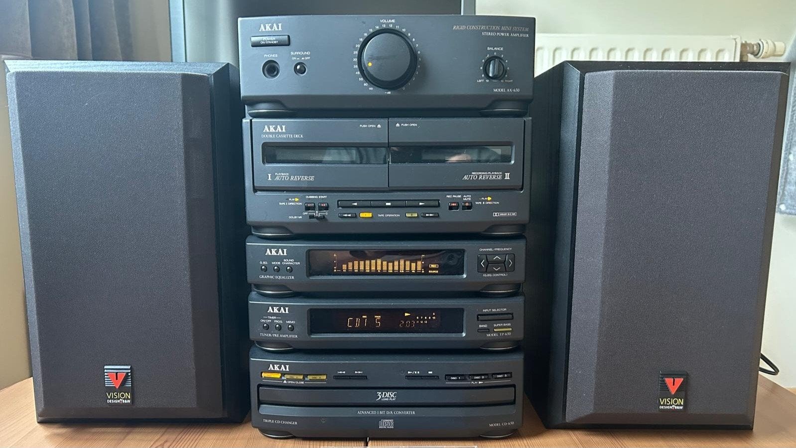 Akai stereoketen + luidsprekers Bowers & Wilkins Vision DS 1, Deck cassettes ou Lecteur-enregistreur de cassettes, Enlèvement