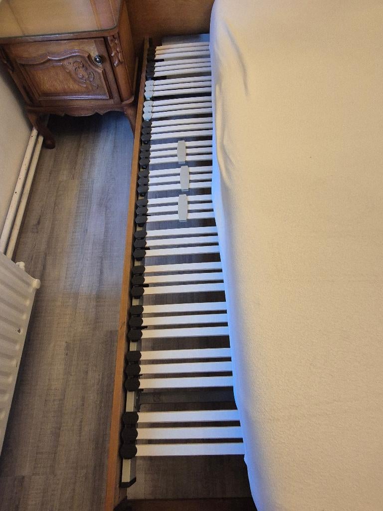 Bed met kaptafel, Huis en Inrichting, Slaapkamer | Bedden, Ophalen, Gebruikt, Bruin, Klassiek