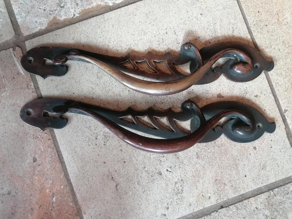 Bronzen Art Nouveau handgrepen, Antiek en Kunst, Antiek | Brons en Koper, Ophalen of Verzenden, Brons