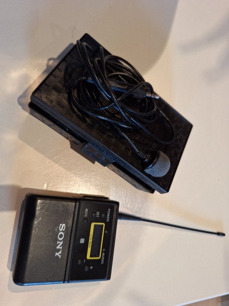 Professionele dasspeld microfoon Tram en Sony wireless set., Ophalen, Zo goed als nieuw, Studiomicrofoon, Draadloos