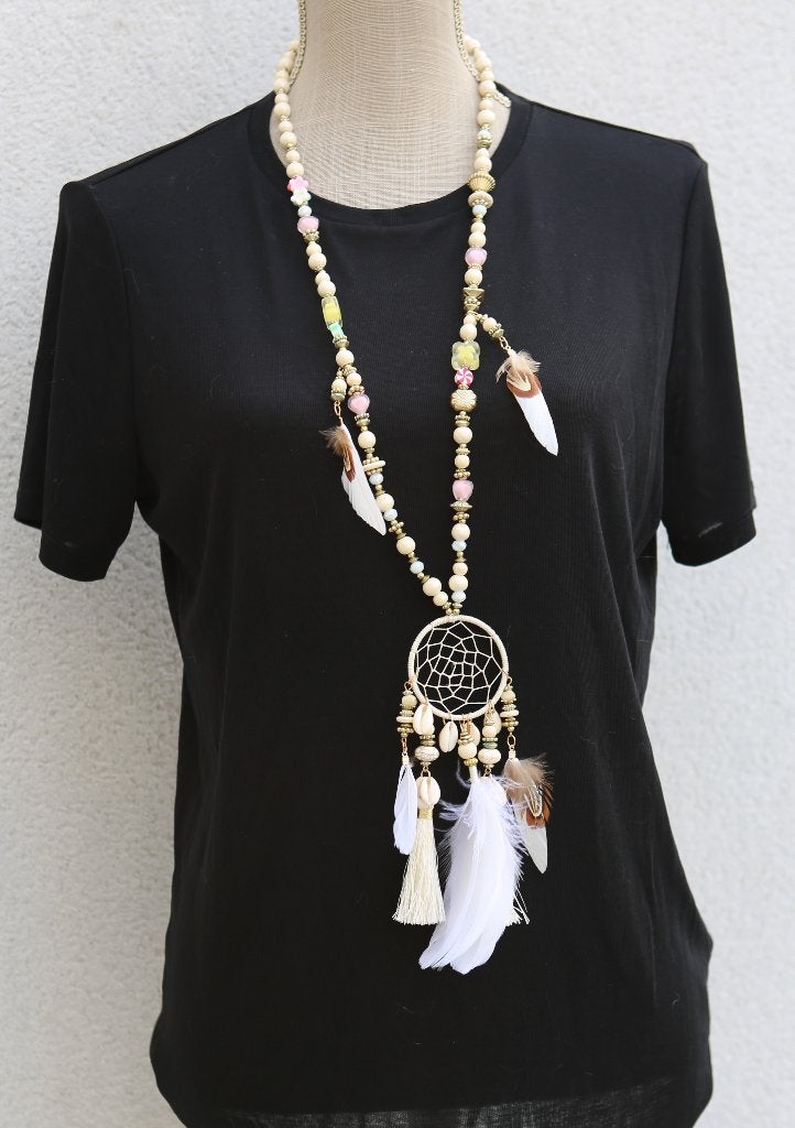 Magnifique long collier tout neuf !, Enlèvement ou Envoi, Neuf, Blanc