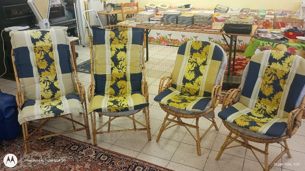 fauteuils en rotin, Moins de 75 cm, Comme neuf, Enlèvement, 50 à 75 cm