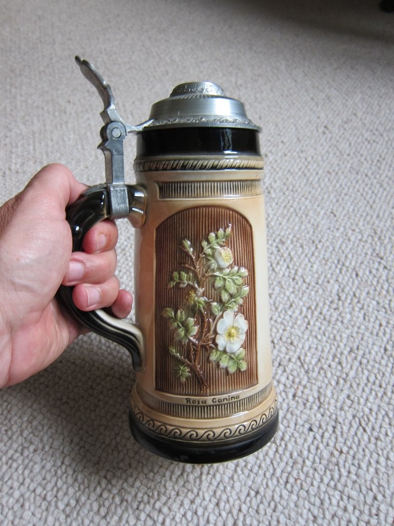 Biermok met tinnen deksel, Antiek en Kunst, Ophalen of Verzenden