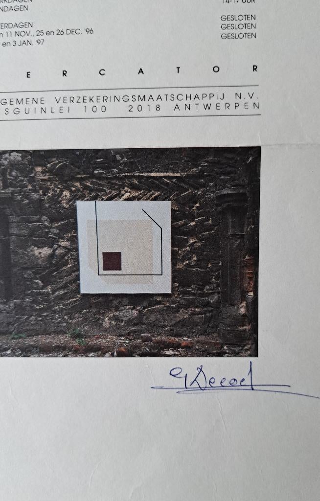 Invitatie Gesigneerd Gilbert Decock  (1928-2007 ), Boeken, Kunst en Cultuur | Beeldend, Gelezen, Ophalen of Verzenden