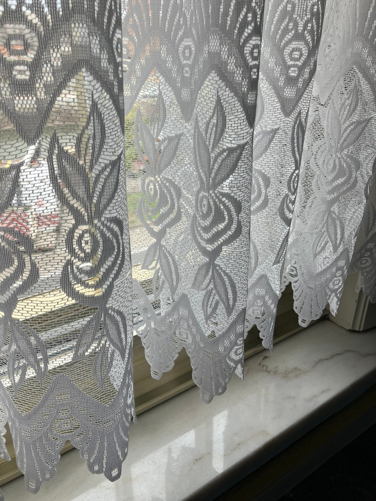 Vintage vlasgordijn voor raam 2m40/2m50, Maison & Meubles, Enlèvement ou Envoi, Rideau