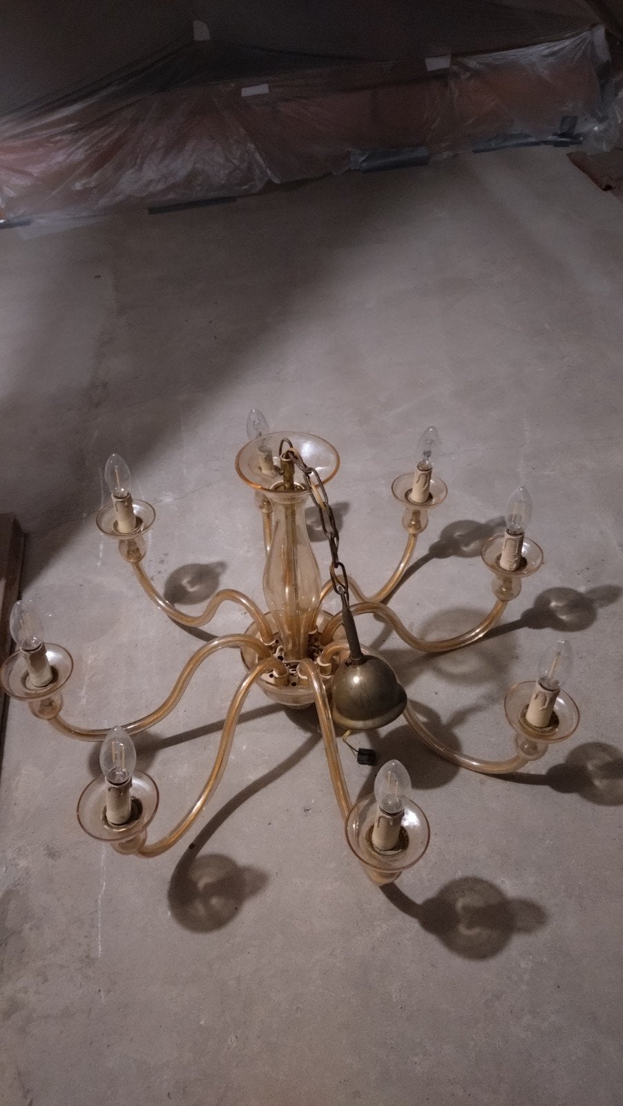 Lustre ancien, Maison & Meubles, Enlèvement, Utilisé, Verre