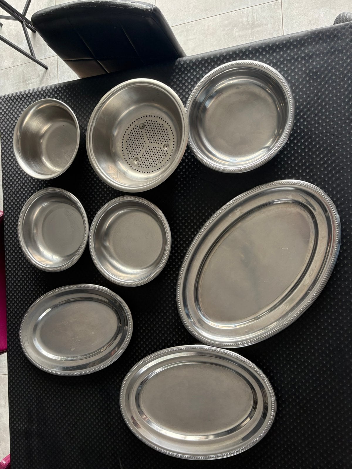 Set inox kommen en schotels, Ophalen, Zo goed als nieuw, Overige materialen, Kom(men)