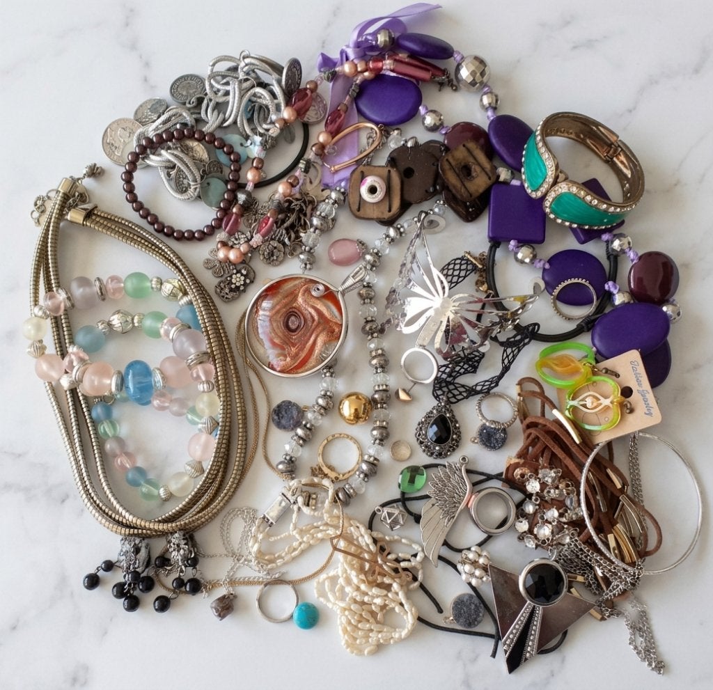 lot sieraden 05 ongeveer 700 gram, Bijoux, Sacs & Beauté, Bijoux anciens, Enlèvement ou Envoi, Argent, Autres types, Avec pierre précieuse