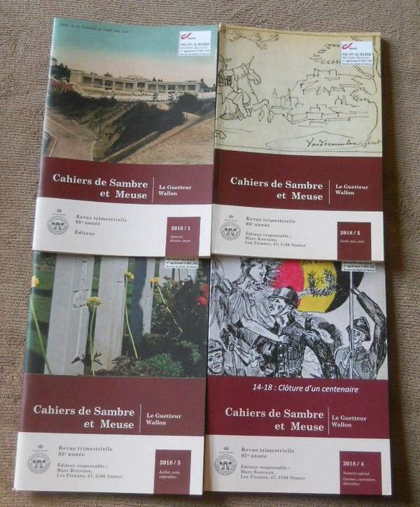 Lot de 4 Numéros des Cahiers de Sambre et Meuse (année 2018), Enlèvement ou Envoi, Utilisé